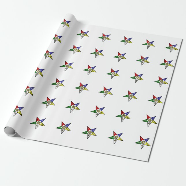 Order of Eastern Star Wrapping Paper for OES Gifts (Unrolled)