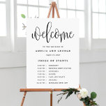 Order of Events EDITABLE COLOR Lovely Calligraphy Faux Canvas Print<br><div class="desc">A simply elegant sign that your guests will adore. Text and background colours are fully editable to match your theme!
 Design by © berryberrysweet . Printable digital files and matching items are available! Visit our website at www.berryberrysweet.com for more details!</div>