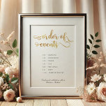 "Order of events" Gold timeline Wedding Sign<br><div class="desc">Order of events wedding sign for your gold and white trendy wedding reception. Please scroll down to view matching products you may enjoy.</div>