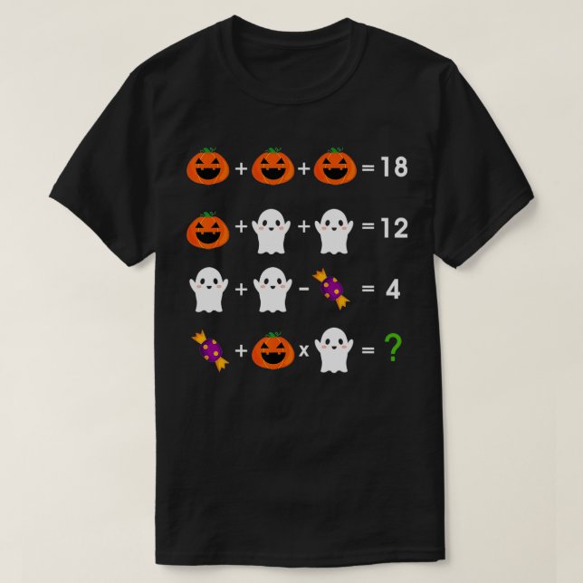 Order of Operations Halloween Quiz Funny Math Teac T-Shirt (Design Front)