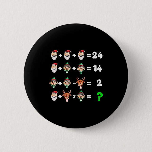 Order Of Operations Quiz Christmas Math Teacher Xm 6 Cm Round Badge (Front)