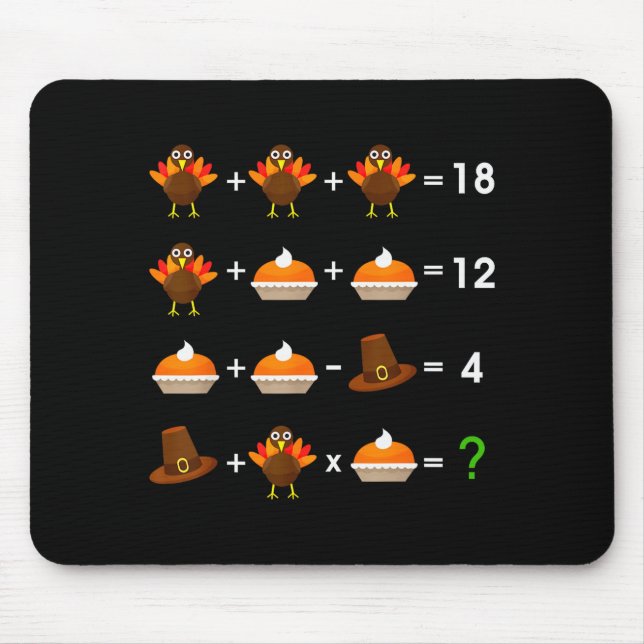 Order Of Operations Thanksgiving Quiz Funny Math T Mouse Pad (Front)