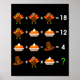Order Of Operations Thanksgiving Quiz Funny Math T Poster
