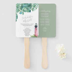 Order of Service Lighthouse Wedding Hand Fan