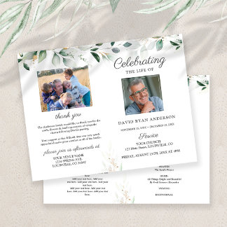 Order of Service Memorial Funeral Photo Program