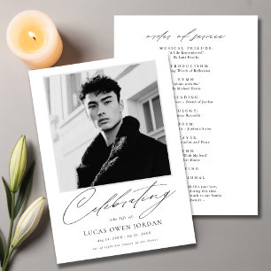 Order Of Service Memorial Photo Cheap Funeral Program