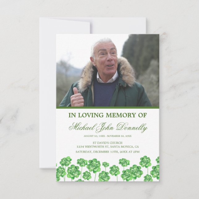 Order of Service Shamrock Funeral Program (Front)