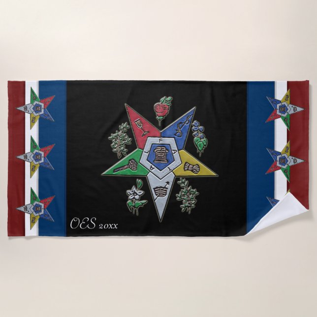Order Of The Eastern Star Beach Towel (Front)