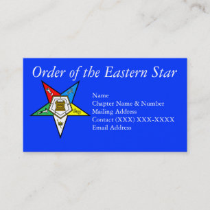 Order of the Eastern Star Blue Business Card