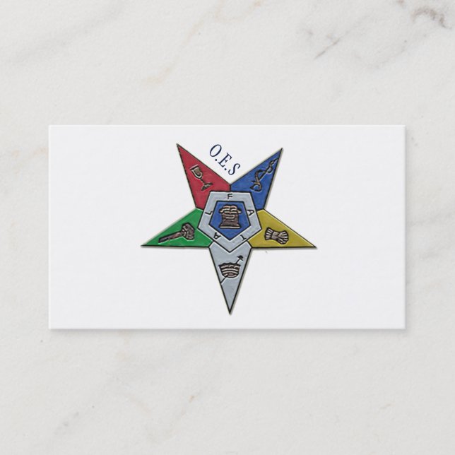 Order Of The Eastern Star Business Card (Front)