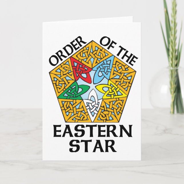 Order of the Eastern Star Celtic Knot design Holiday Card (Front)