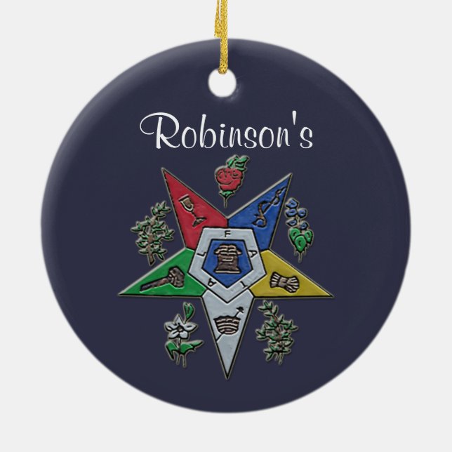 Order Of The Eastern Star Ceramic Tree Decoration (Back)