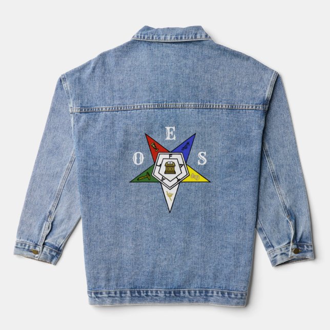 Order of the Eastern Star Emblem of the Order Denim Jacket (Back)