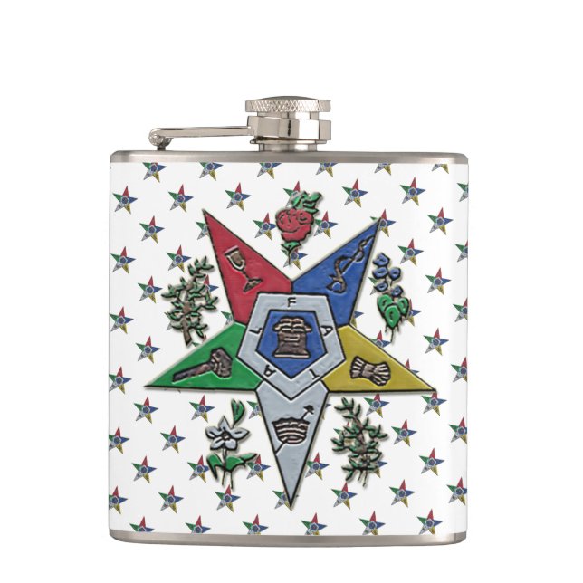 Order Of The Eastern Star Hip Flask (Front)