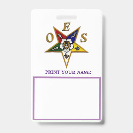 ORDER of the EASTERN STAR ID Badge
