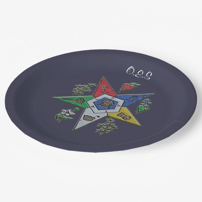 Order Of The Eastern Star Paper Plate (Angled)