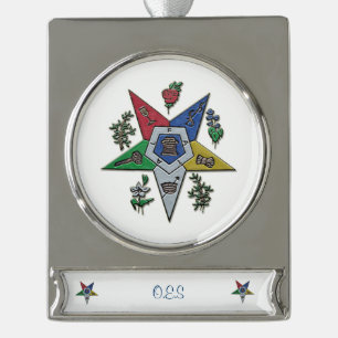 Order Of The Eastern Star Silver Plated Banner Ornament