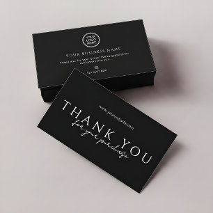 Order Packaging Thank You Inserts   Modern Sleek