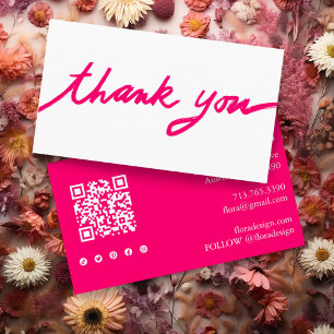 Order Thank You Custom Script QR Code Social Icons Business Card