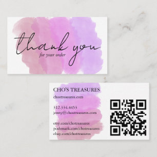 Order THANK YOU Pretty Minimalist Pastel Blobs Business Card