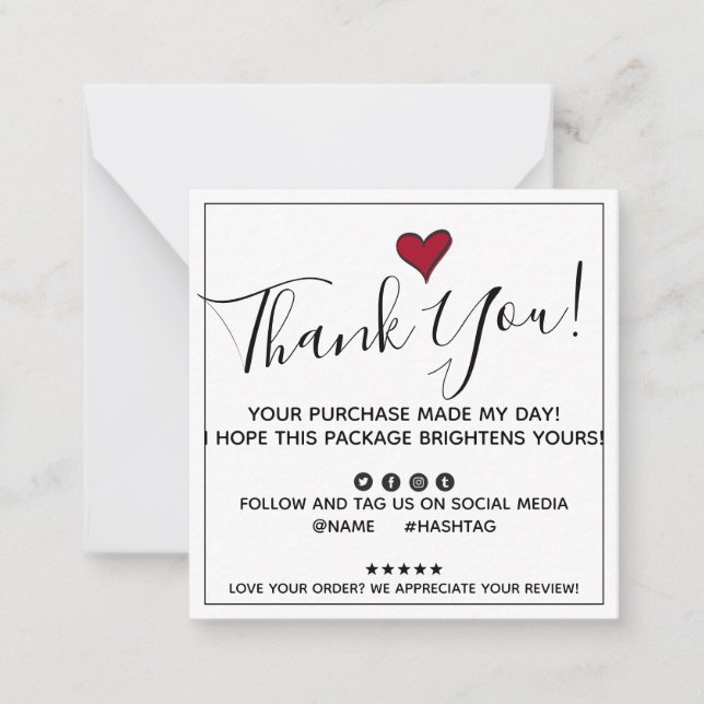 Order Thank You Purchase Made My Day Card (Front)