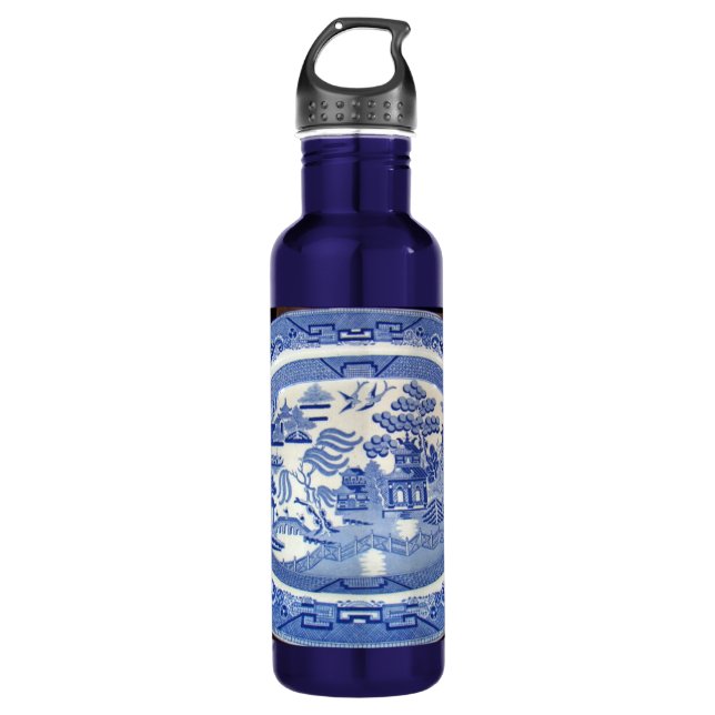 Ordinary as heirloom: Blue willow. 710 Ml Water Bottle (Front)