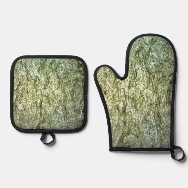Ordinary texture plain colour oven mitt & pot holder set (Front)