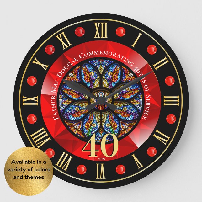 Ordination Anniversary Personalised Priest 40th Large Clock (Creator Uploaded)