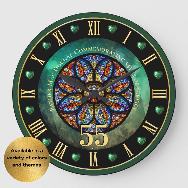 Ordination Anniversary Personalised Priest 55th Large Clock (Creator Uploaded)