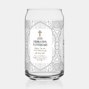 Ordination Anniversary Priest Pastor Deacon Clergy Can Glass