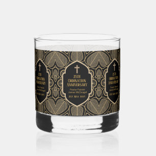 Ordination Anniversary Priest Pastor Deacon Clergy Whiskey Glass