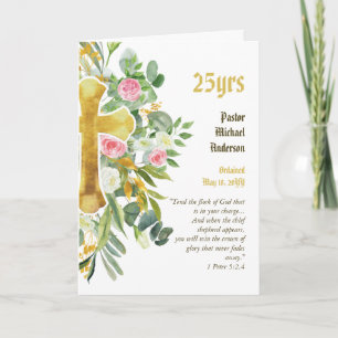 ORDINATION ANNIVERSARY Priest Pastor Minister Card