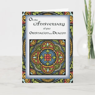 Ordination Anniversary to Deacon Cross in Colors Card