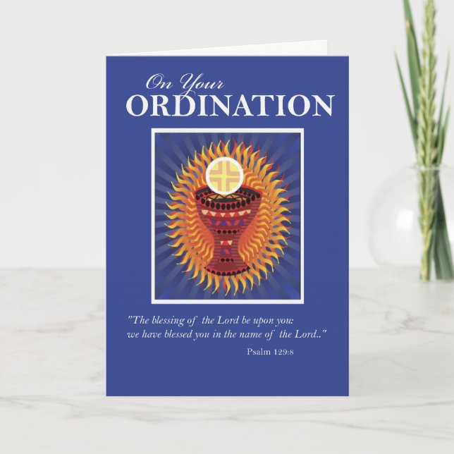 Ordination Congratulations Host and Cup Card (Front)