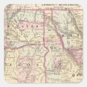 Ore, Wash, Ida, Mont Square Sticker