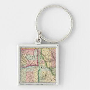 Ore, Wash, Idaho, Mont Map by Mitchell Key Ring