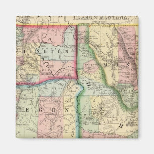 Ore, Wash, Idaho, Mont Map by Mitchell Magnet