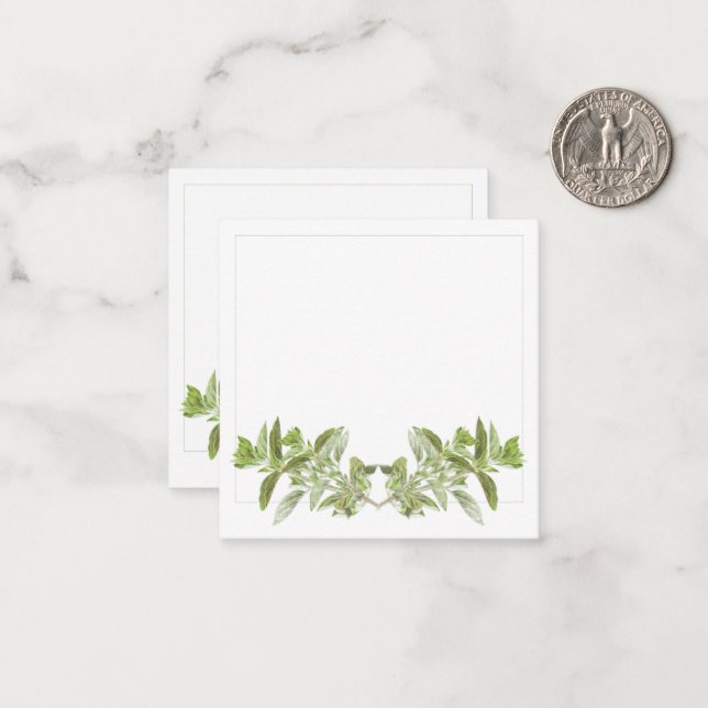 OREGANO 2.5" Square Flat Note Card (Front/Back In Situ)