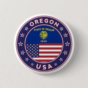 Oregon 6 Cm Round Badge