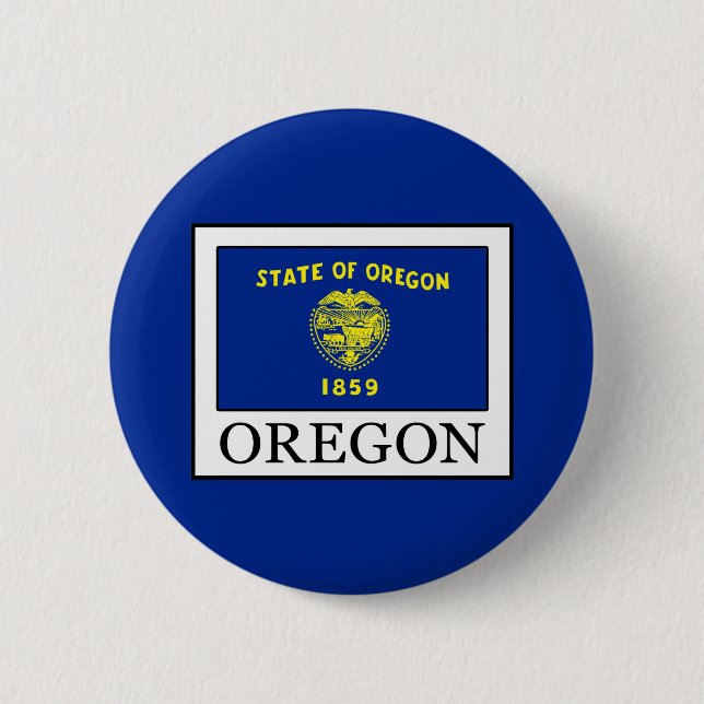Oregon 6 Cm Round Badge (Front)