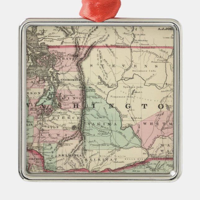 Oregon and Washington Metal Ornament (Front)