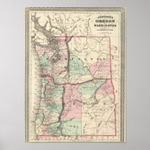 Oregon and Washington Poster