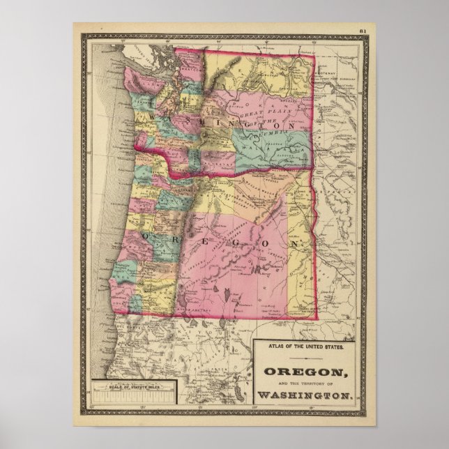 Oregon and Washington Territory Poster (Front)