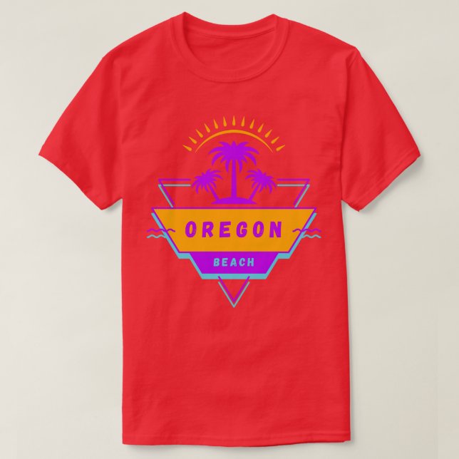 Oregon beach Vibes 80s 90s T-Shirt (Design Front)