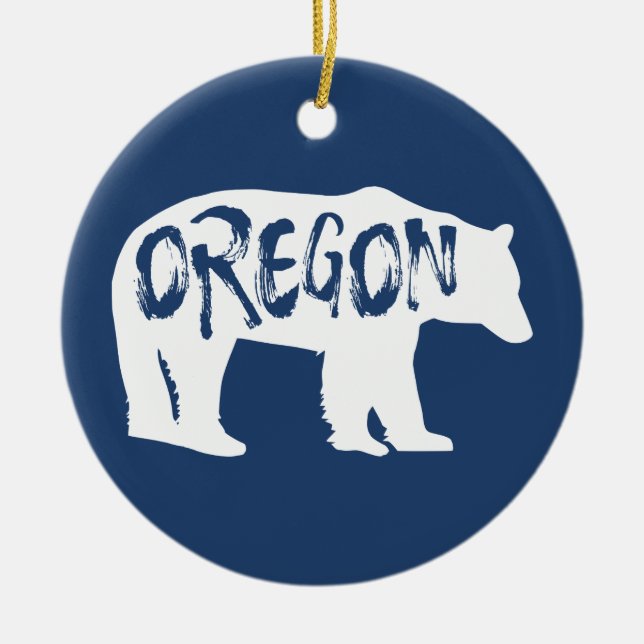 Oregon Bear Ceramic Ornament (Front)