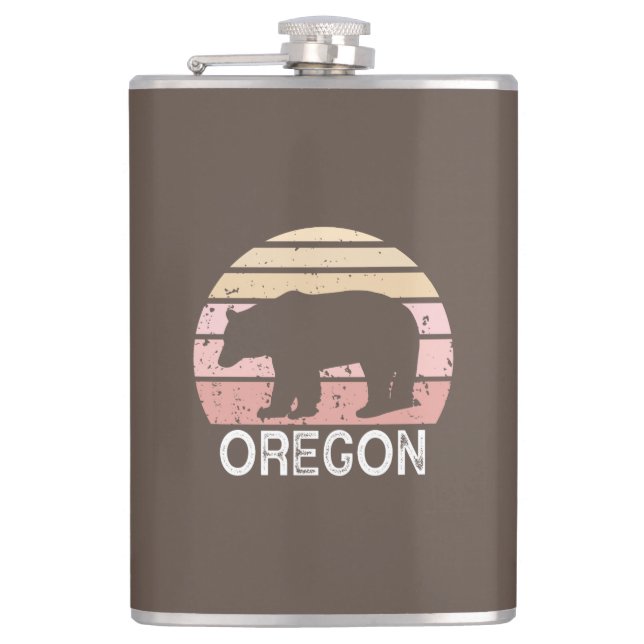 Oregon Bear Hip Flask (Front)