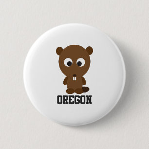 Oregon Beaver 6 Cm Round Badge