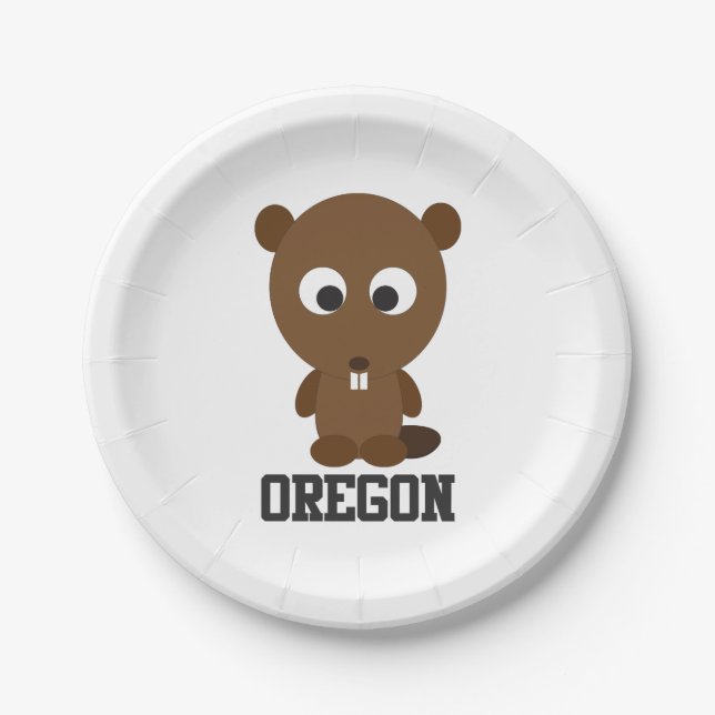Oregon Beaver Paper Plate (Front)