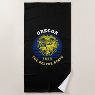 OREGON BEAVER STATE FLAG BEACH TOWEL