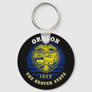 OREGON BEAVER STATE FLAG KEY RING